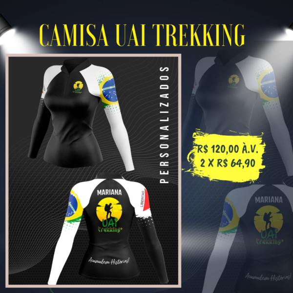 Camisa Uai Trekking - black/white